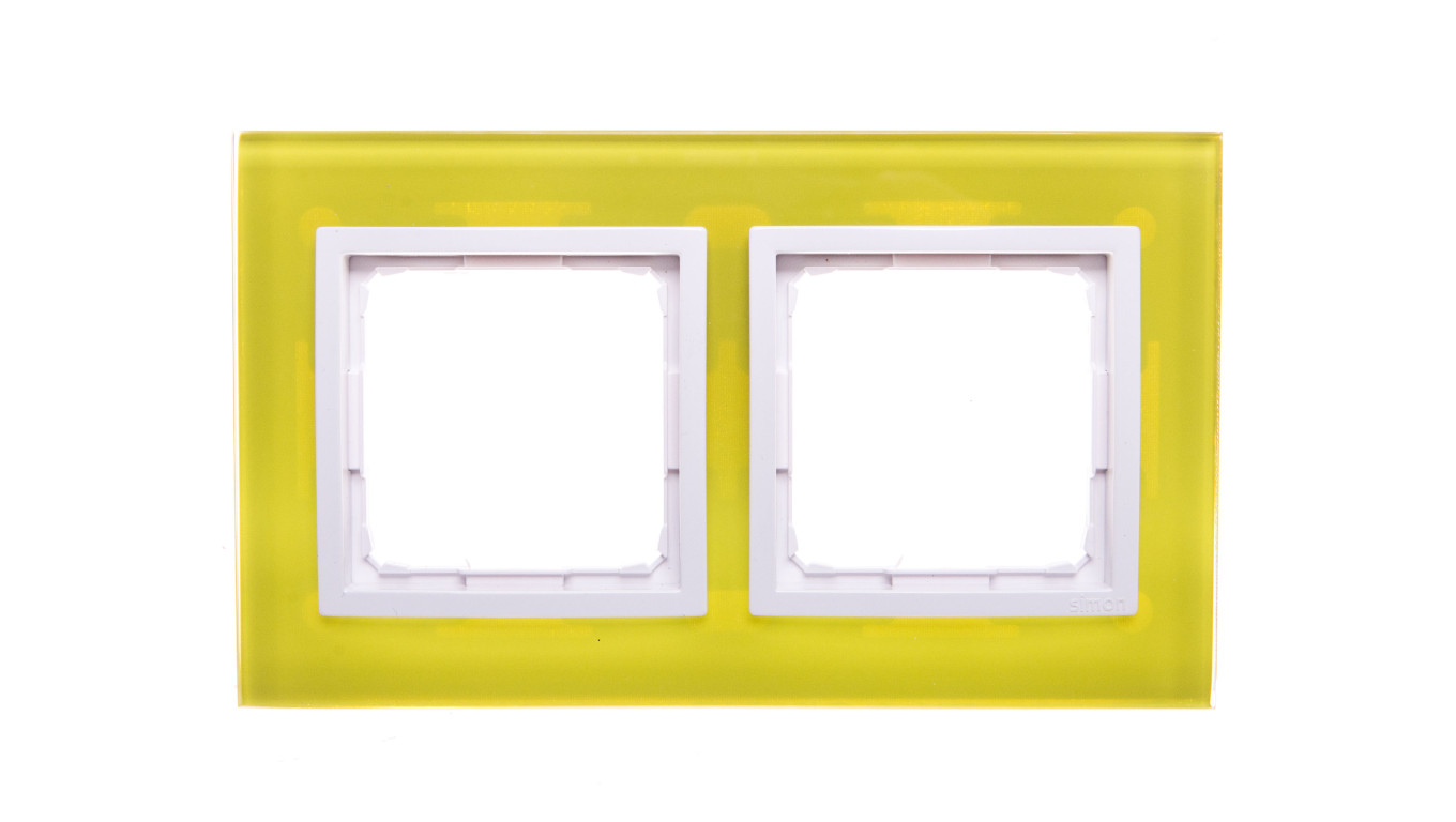 Simon 54 Nature Ramka podwójna szkło LIMONKOWY SORBET DRN2/90