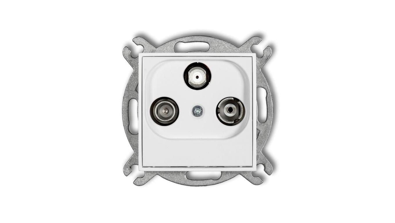 MINI Gniazdo antenowe RTV-SAT końcowe 1,5dB biały MGS