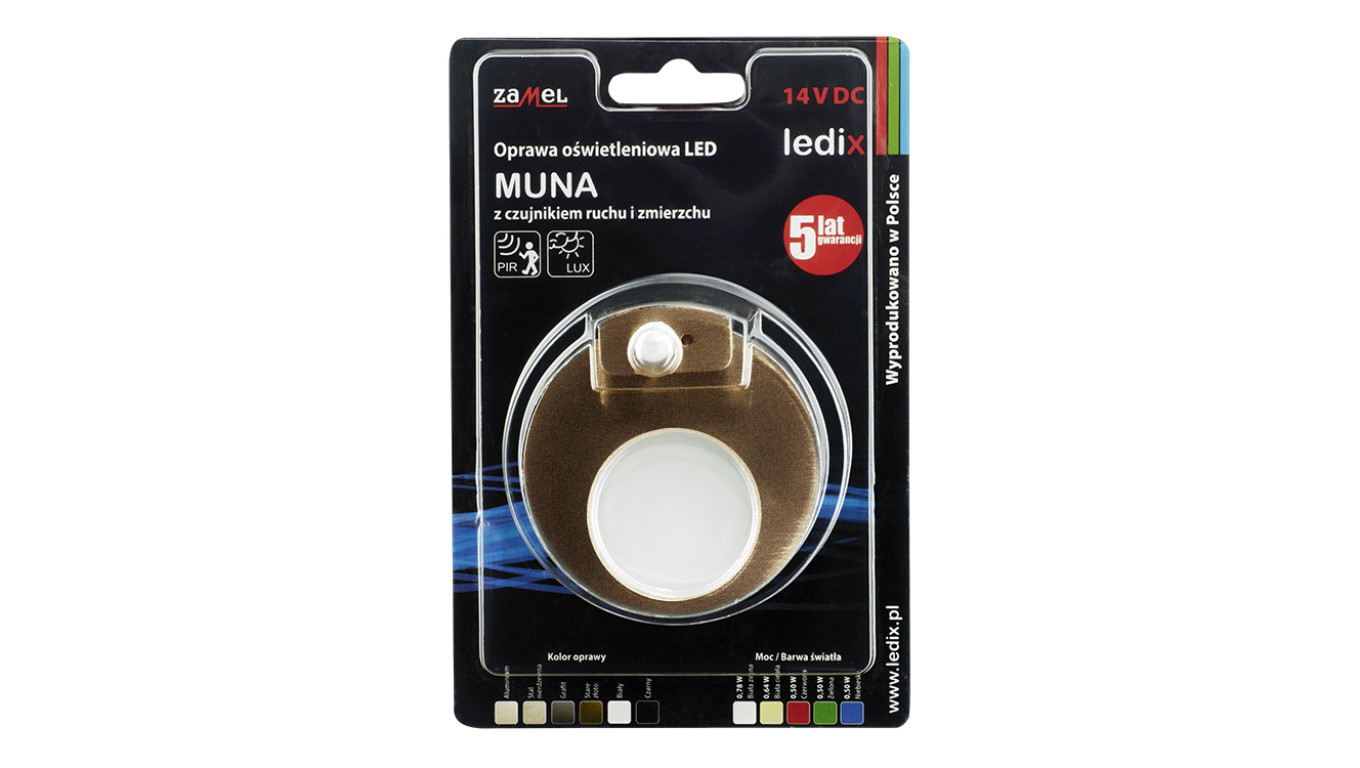 Oprawa schodowa LED Muna pt 14V DC regulowany czujnik ZLO biała neutralna LED10221647