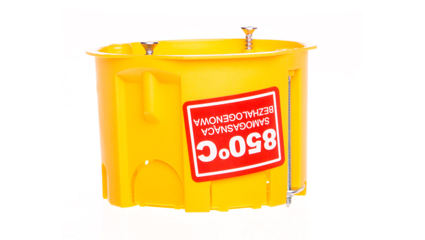 Puszka podtynkowa samogasnąca IP20 zółta PK-60 K-G N 0201-0N