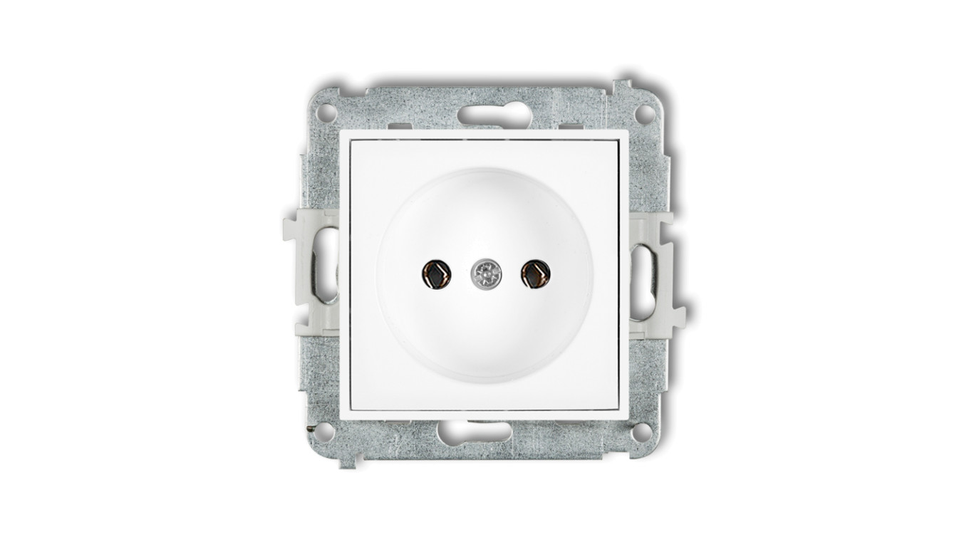 MINI Mechanizm gniazda pojedynczego bez uziemienia 2P (bez przesłon torów prądowych) biały MGP-1