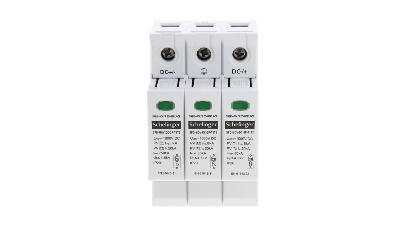 Ogranicznik przepięć 3P 8kA DC 1000V Typ T1+T2 SCHELINGER A53-SPD-MOV-DC-3P