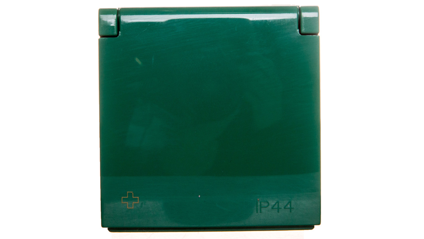 Simon 54 Pokrywa gniazda do wersji IP44 z przesłonami antybakteryjna zielona DGZ1BUZP/AB33