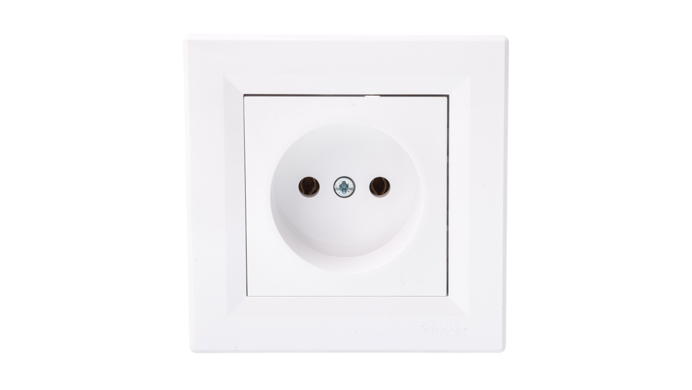 Gniazdo pojedyncze Asfora b/u białe z ramką EPH3000121