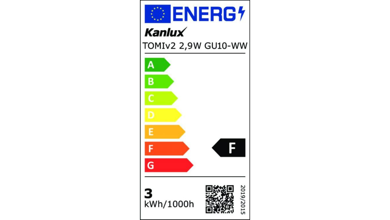 Żarówka LED GU10 TOMIv2 2,9W GU10-WW 295lm 3000K barwa ciepła 34965