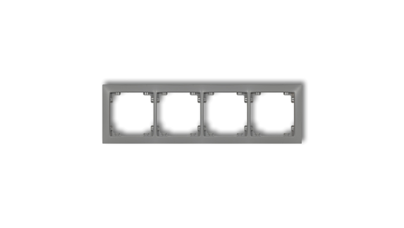 DECO Ramka uniwersalna poczwórna z tworzywa DECO Soft szary mat 27DRSO-4