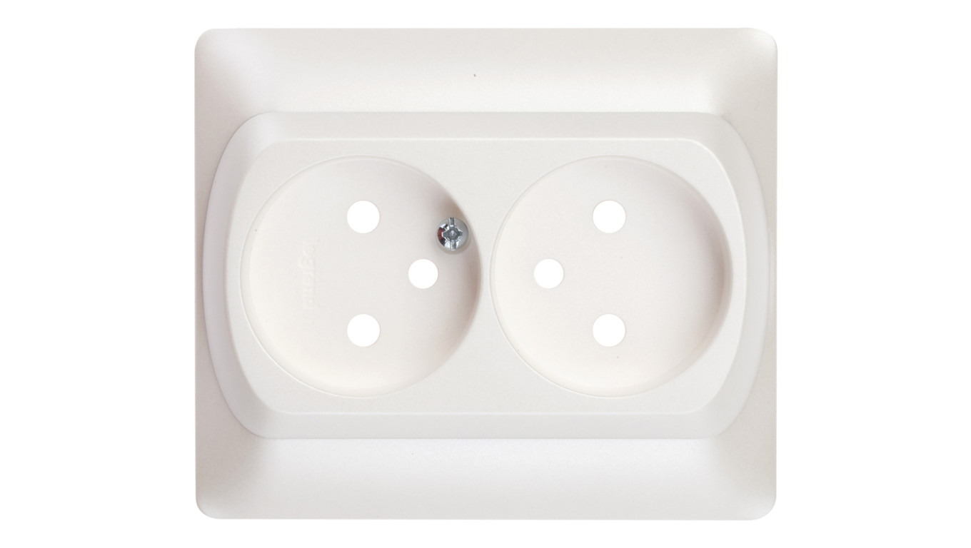 SISTENA LIFE Plakietka gniazda podwójnego pearl 771535