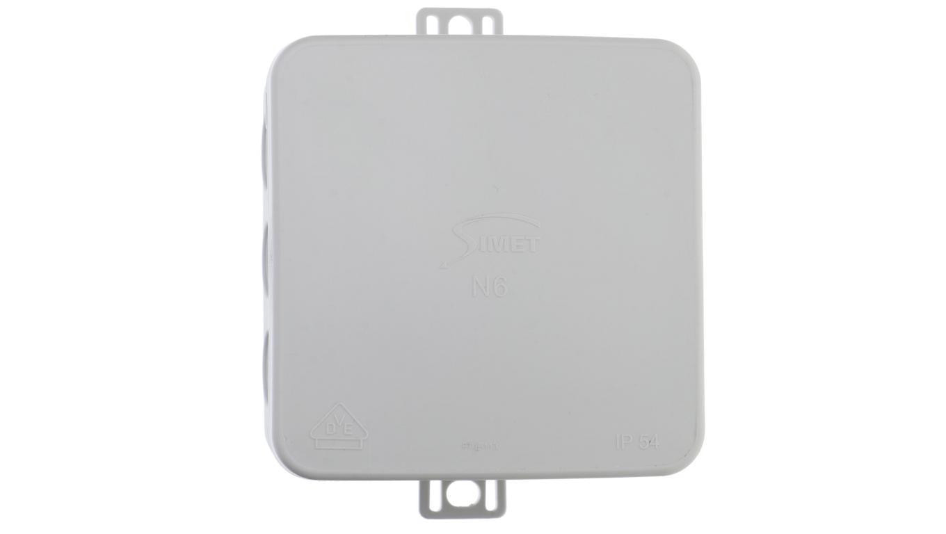 Puszka n/t hermetyczna pusta 85x85x38mm IP54 z dławicą zintegrowaną szara N6 83006002