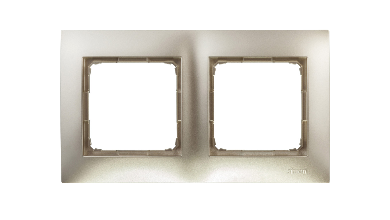 Simon 54 Premium Ramka podwójna złoty mat DR2/44