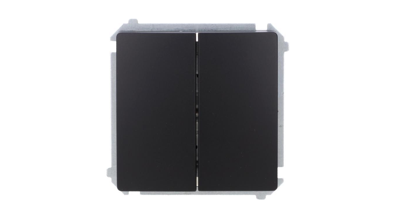 Simon Basic Łącznik schodowy podwójny (moduł) 10AX, 250V, zaciski śrubowe czarny BMW6/2.01/49