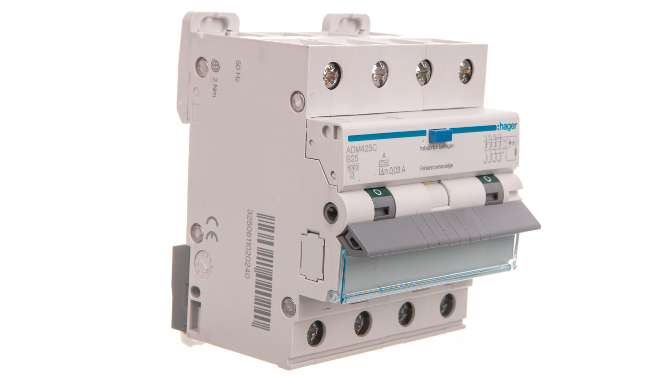 Wyłącznik różnicowo-nadprądowy RCBO 4P B25A 0,03A Typ A 6kA RCBO ADM425C