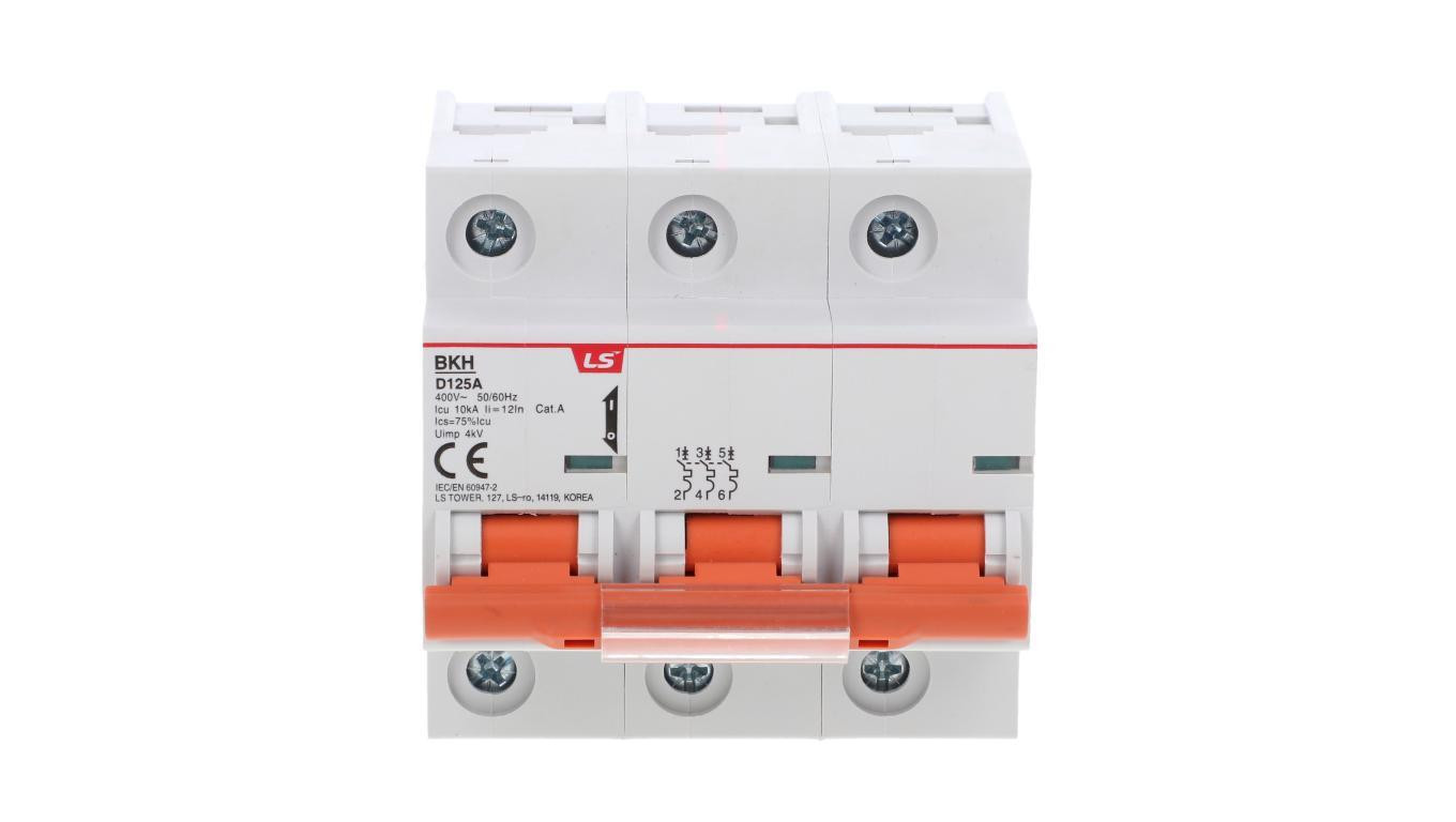 Wyłącznik nadprądowy 1,5 modułu 3P D 125A 10KA BKH 3P D125A 06110352R0