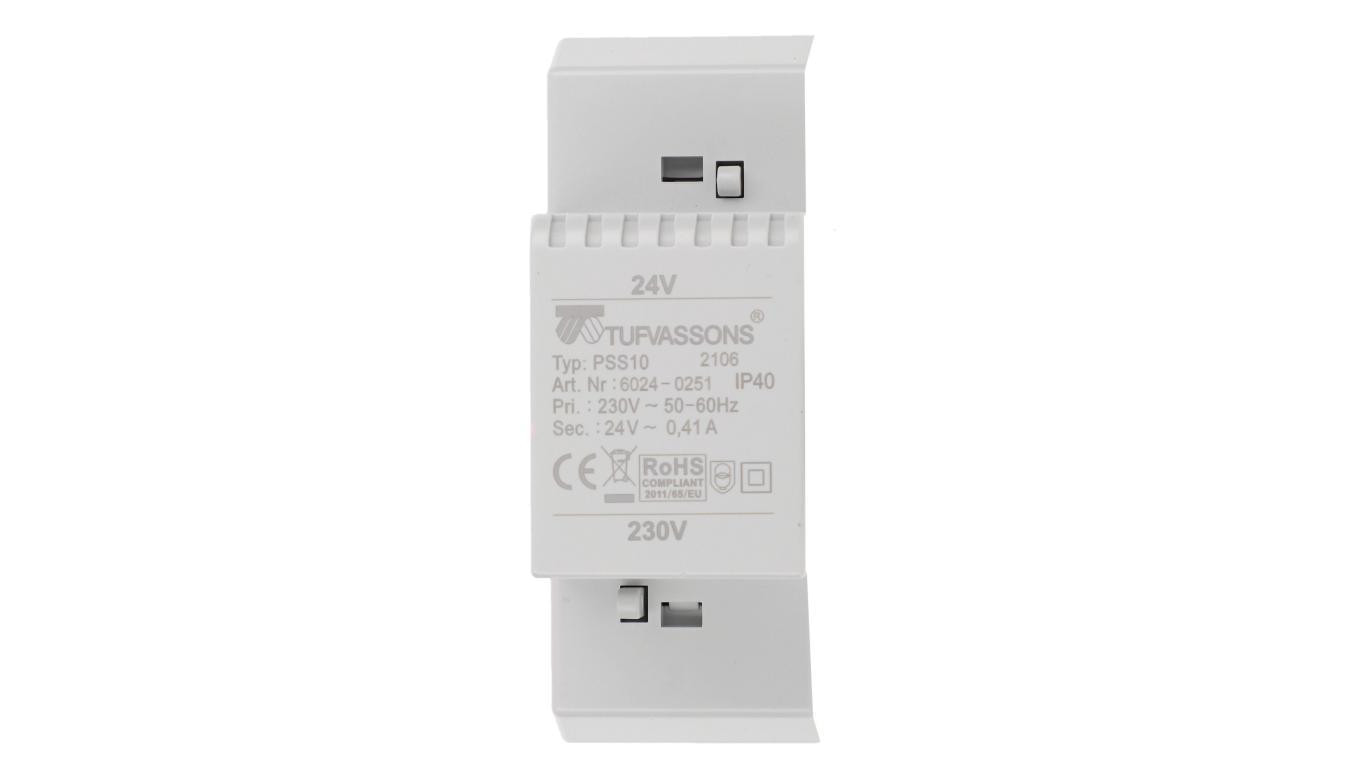 Transformator 1-fazowy modułowy bezpieczeństwa PSS 10T 230/ 24V 0,42A, na szynę DIN, IP40, Ta 40, 16024-0251