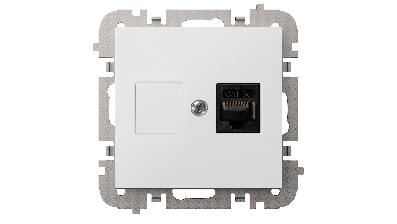 Vestra Gniazdo komputerowe pojedyncze RJ45 bez ramki podtynkowe IP20 biały 3848-10