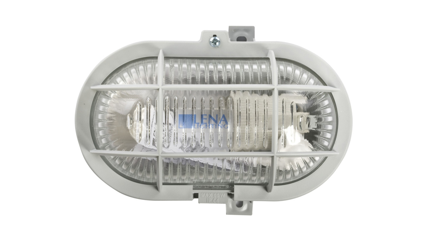 Oprawa kanałowa OVAL 1x60W E27 IIkl. 230V IP44 z siatką z tworzywa, popielata 102011/EU