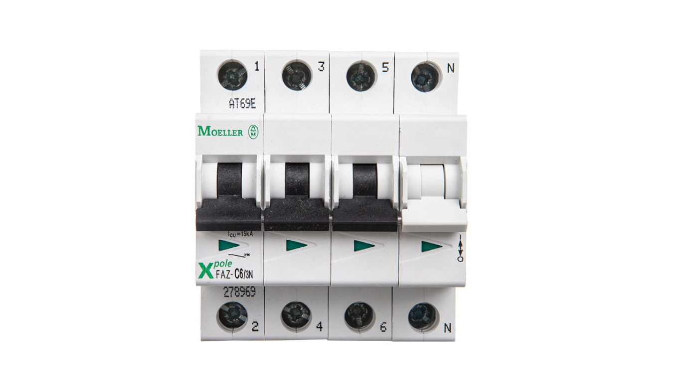 Wyłącznik nadprądowy 3+N C 6A 15kA AC FAZ C6/3N 278969