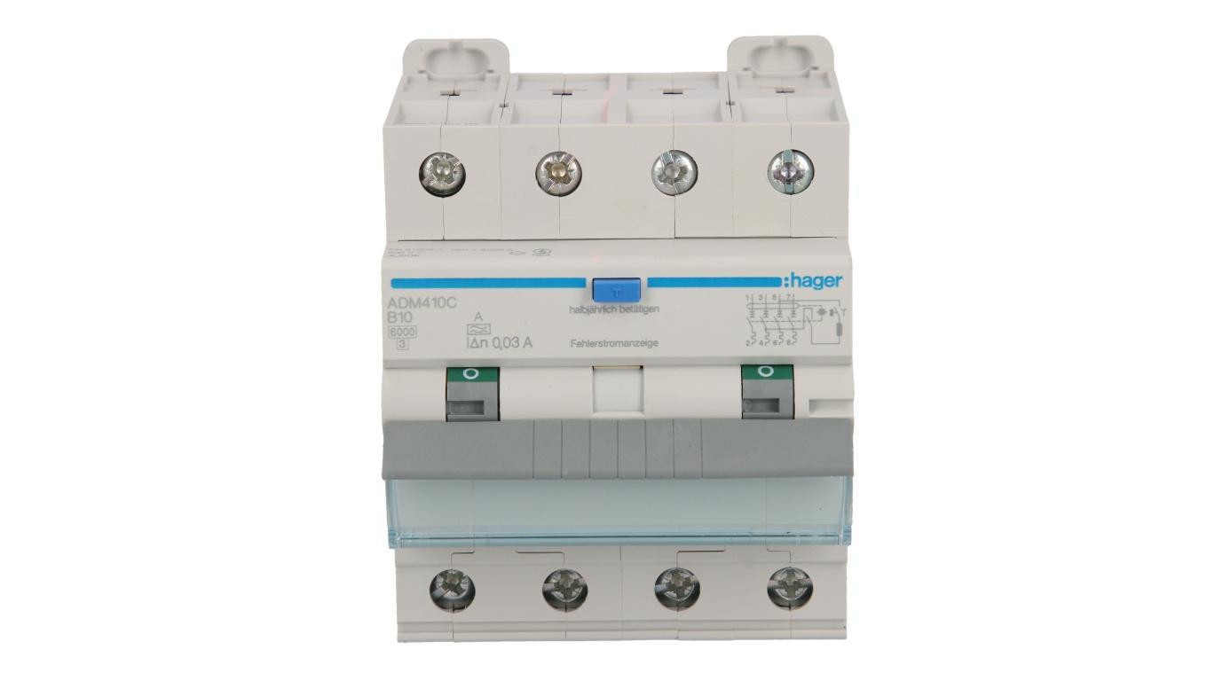 Wyłącznik różnicowo-nadprądowy RCBO 4P B10A 0,03A Typ A 6kA RCBO ADM410C