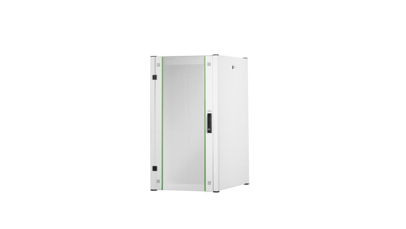 Szafa sieciowa stojąca Hyper Pro 19 22U rack 600x800, drzwi przód szyba, szary, 1000kg DN-51004