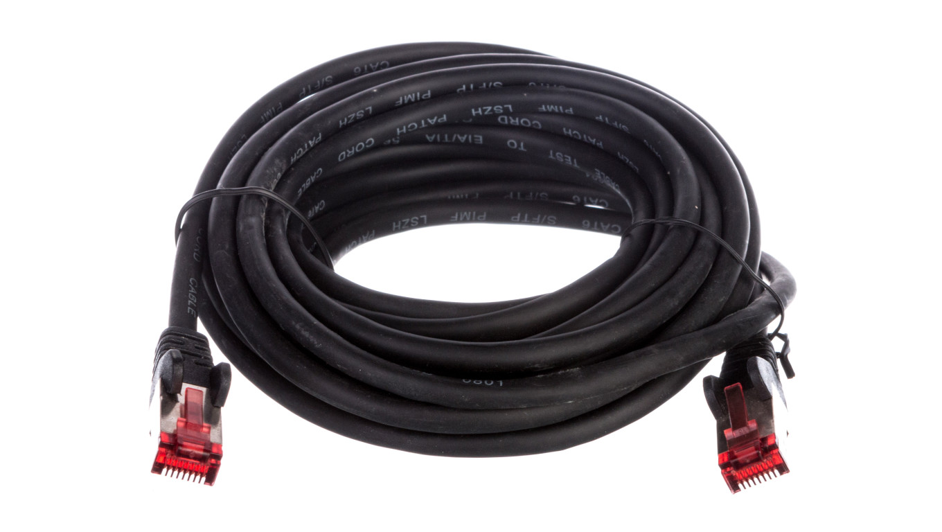 Kabel krosowy patchcord S/FTP (PiMF) kat.6 LSZH czarny 5m 68700