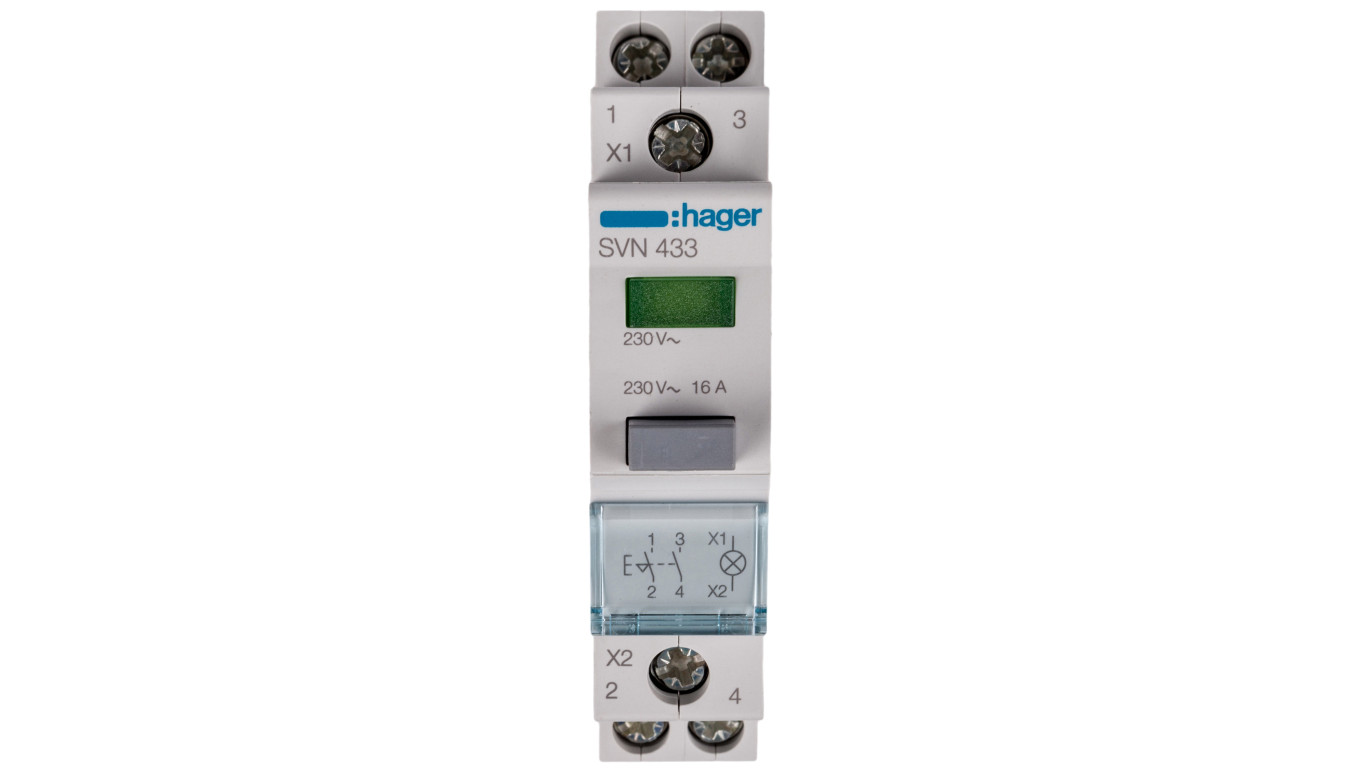 Przełącznik przyciskowy z lampką zieloną 16A 2Z SVN433