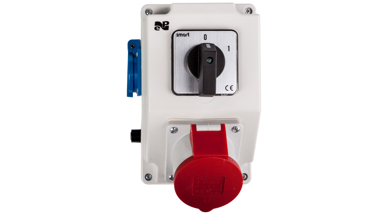 Zestaw instalacyjny z gniazdem 16A 5P+2P+Z RS-Z (0-1) czerwony 6272-00