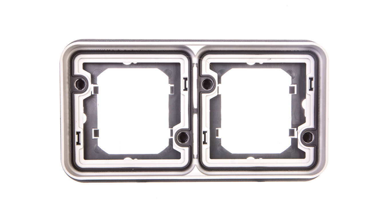Berker W.1 Ramka podwójna pozioma do montażu podtynkowego IP55 szary 13293505