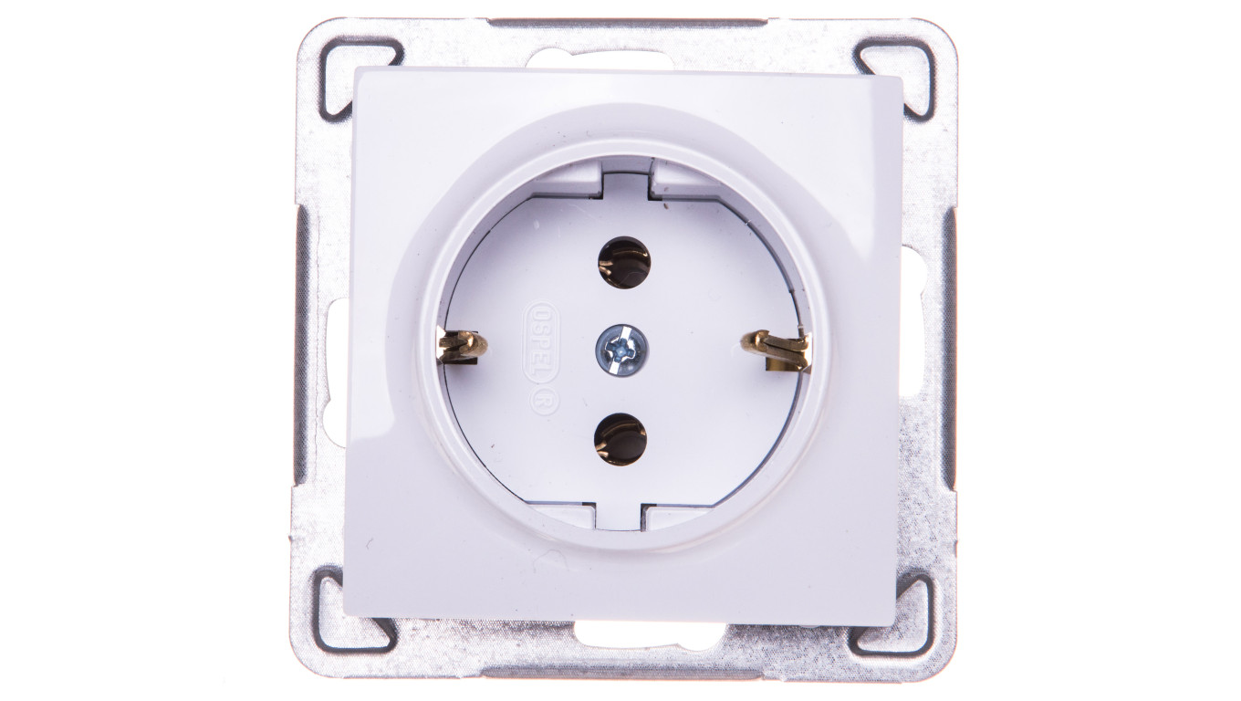 IMPRESJA Gniazdo pojedyncze z/u Schuko białe GP-1YS/m/00