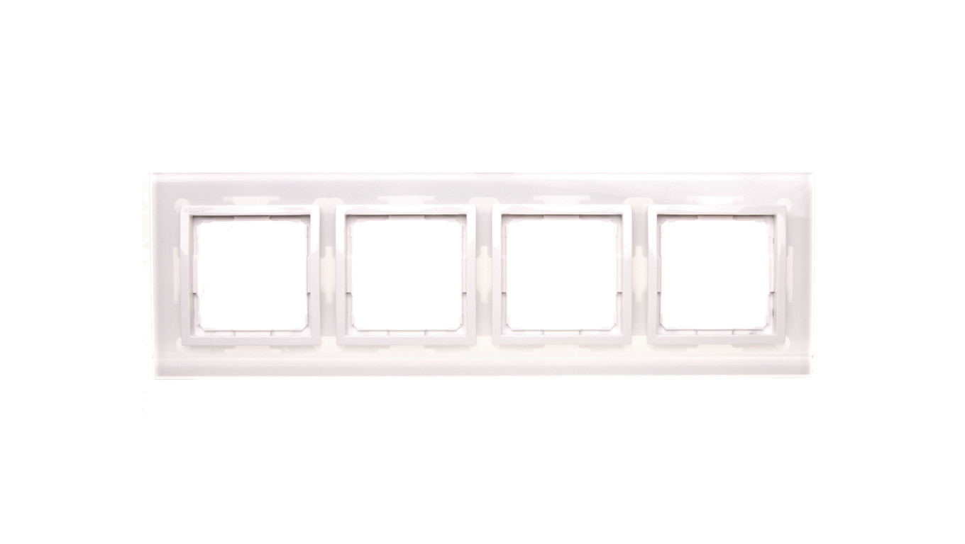 Simon 54 Nature Ramka poczwórna szkło BIAŁA PERŁA DRN4/70
