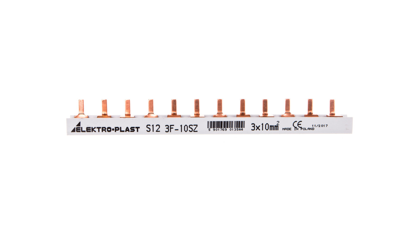 Szyna prądowa typu PIN 3P 10mm2 63A 12 pinów IZS10/3F/12 45.222