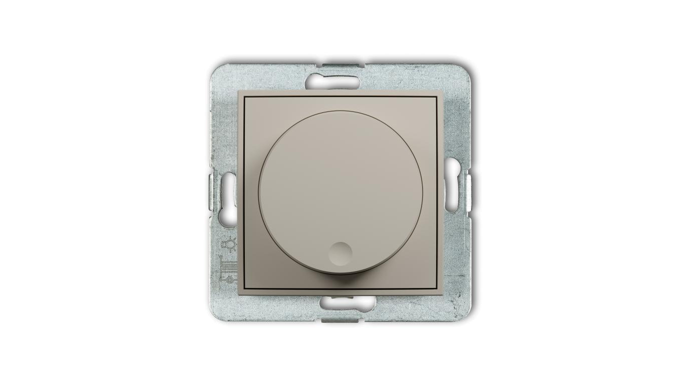 MINI Mechanizm elektronicznego regulatora oświetlenia przyciskowo-obrotowego do lamp LED taupe 60MRO-2