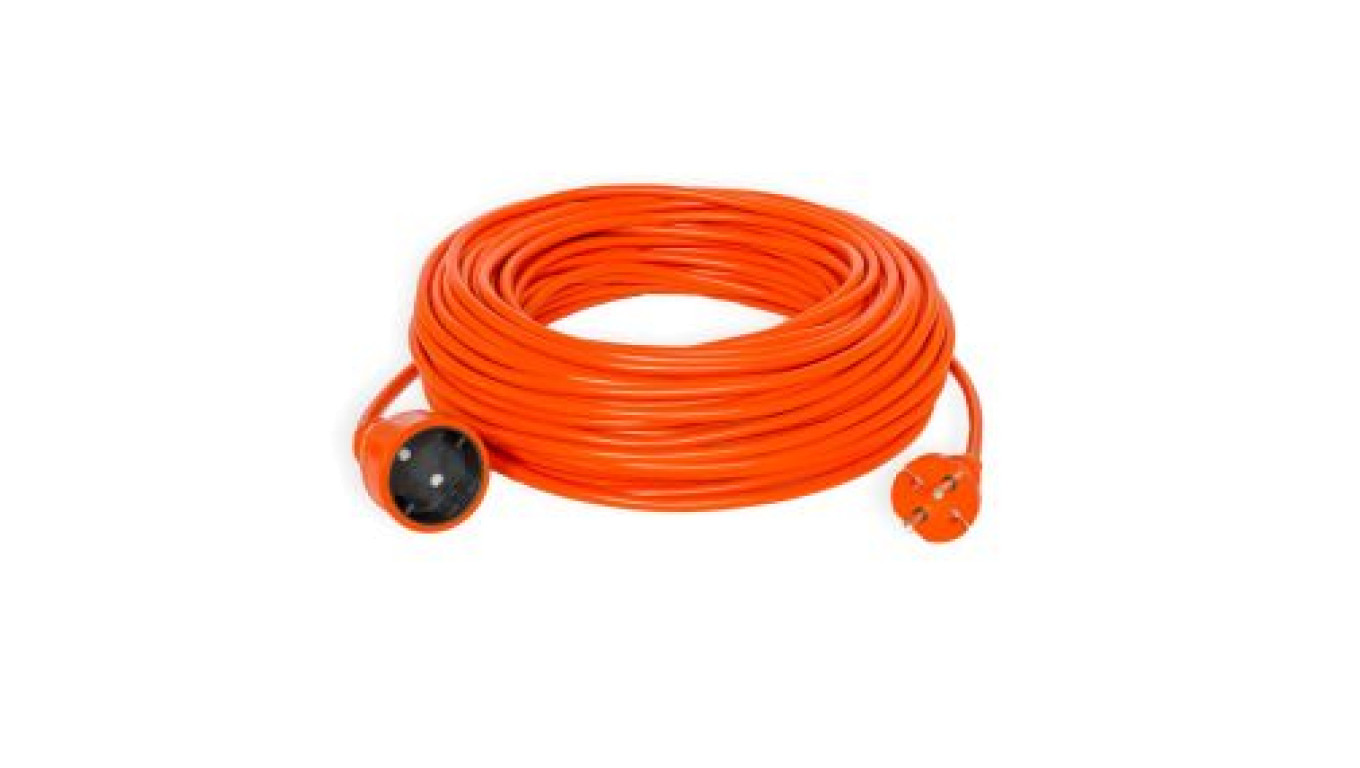 Przedłużacz ogrodowy 1-gniazdo b/u 30m /H03VV-F 2x1/ 10A pomarańczowy