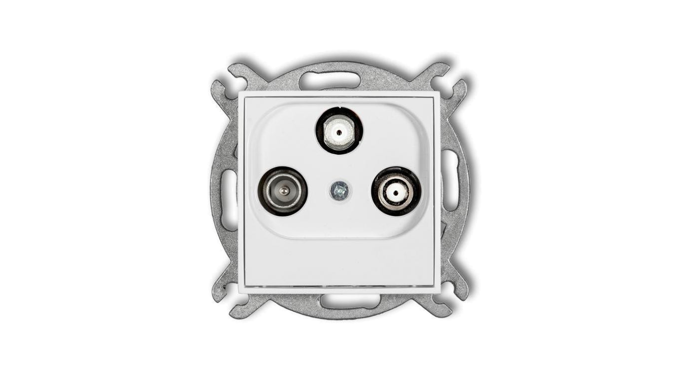 ICON Mechanizm gniazda abonenckiego 2 wyjścia SAT + TV biały mat 25IGSN