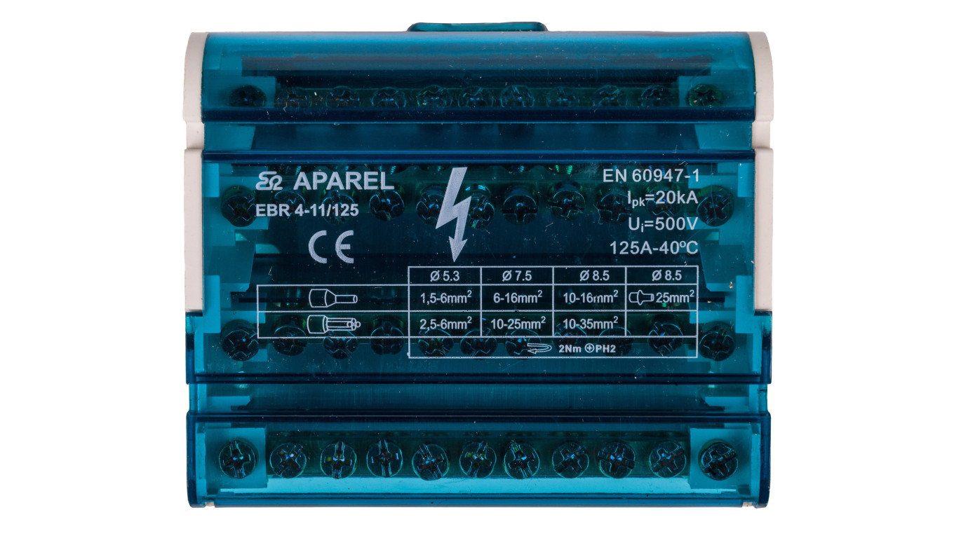 Blok listew rozdzielczych 4-biegunowy 125A EBR 4-11/125 R33RA-02020200201