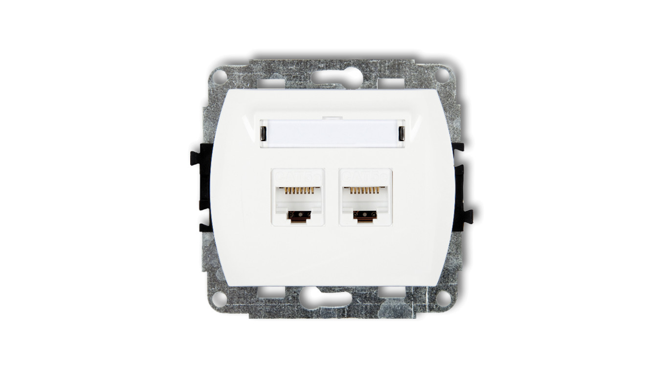 TREND Gniazda komputerowe podwójne 2xRJ45, kat. 5e, 8-stykowy biały GK-2