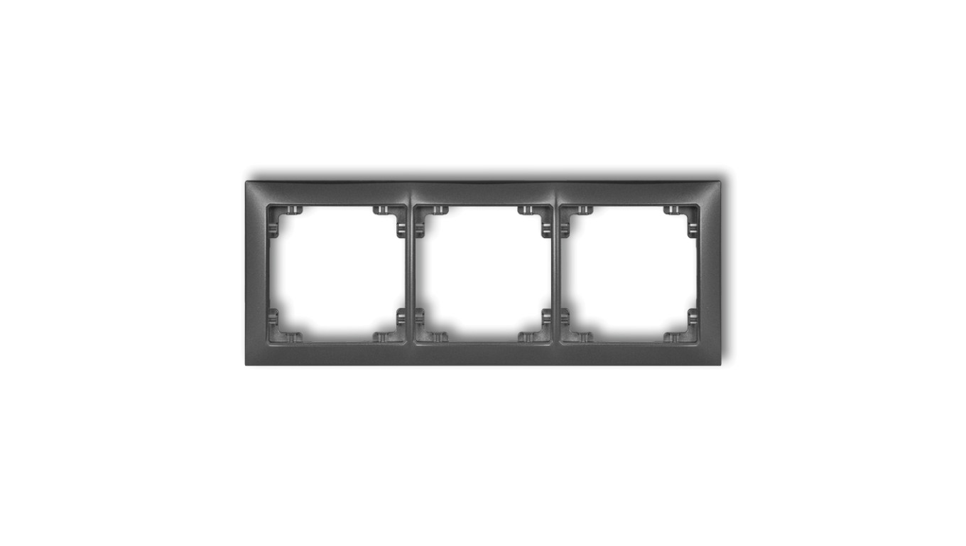 DECO Ramka uniwersalna potrójna z tworzywa DECO Soft grafitowy 11DRSO-3