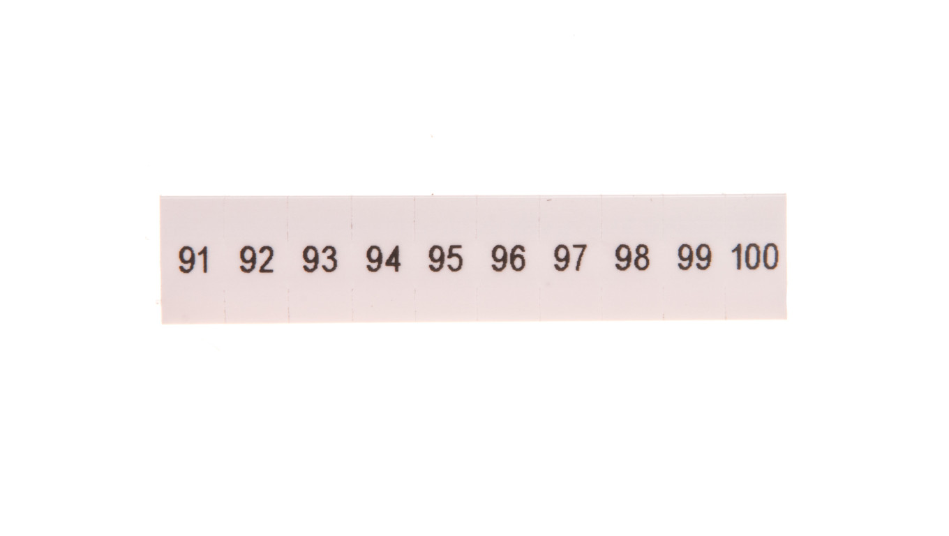 Oznacznik do złącz szynowych, opisówka ZB 5 numerowana od 91-100 kolor biały /10szt./