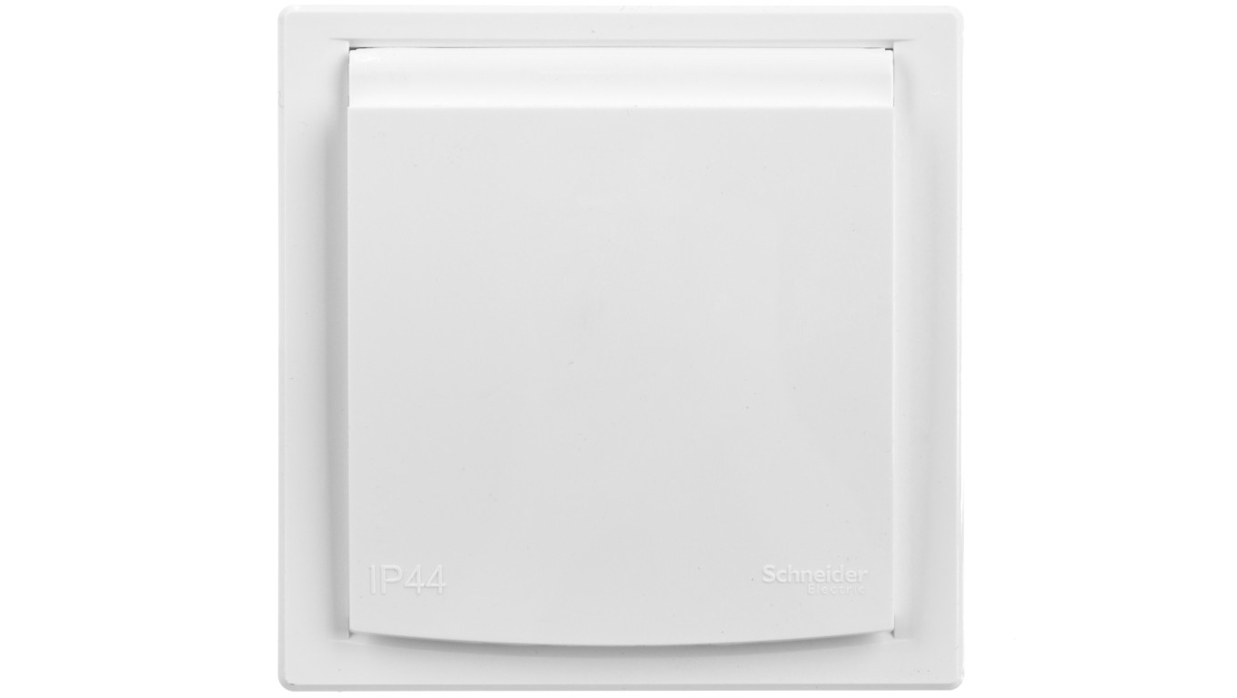 Gniazdo pojedyncze Asfora SCHUKO IP44 białe z ramką EPH3100321