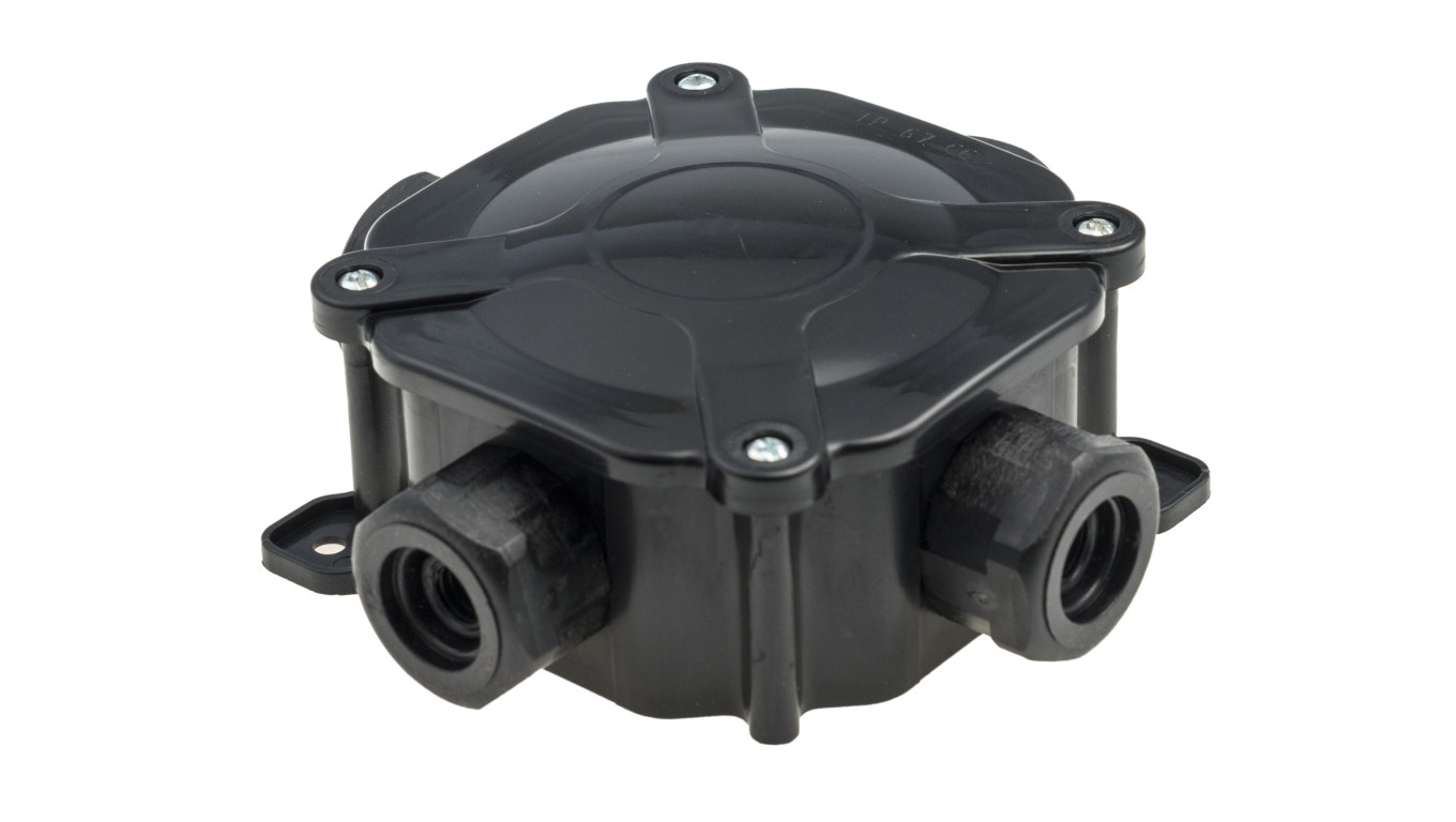 Puszka n/t hermetyczna PH PG16 75x75x33 5x4mm2 IP67 czarna A.0035C