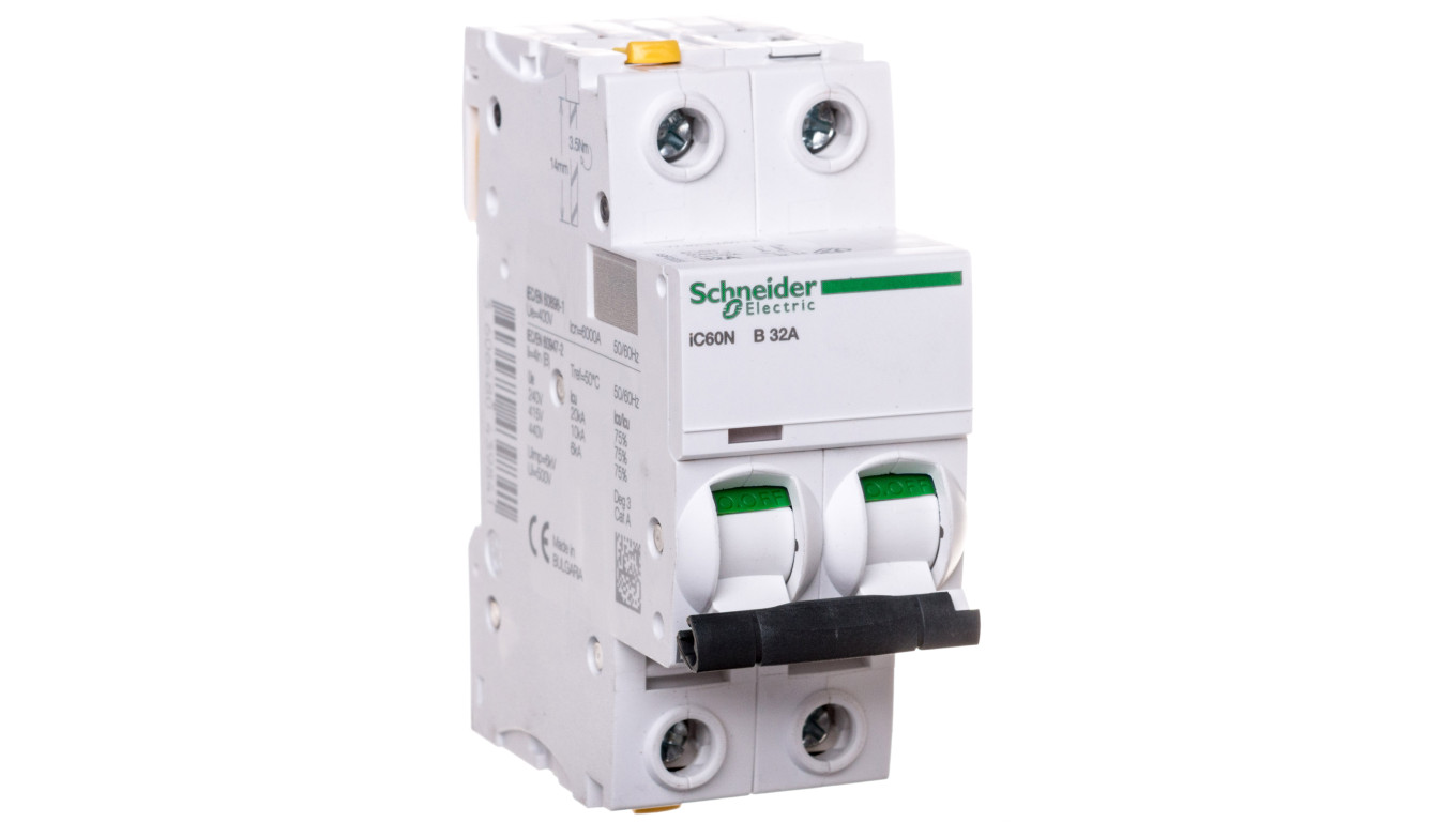 Wyłącznik nadprądowy 2P B 32A 6kA AC iC60N-B32-2 A9F03232