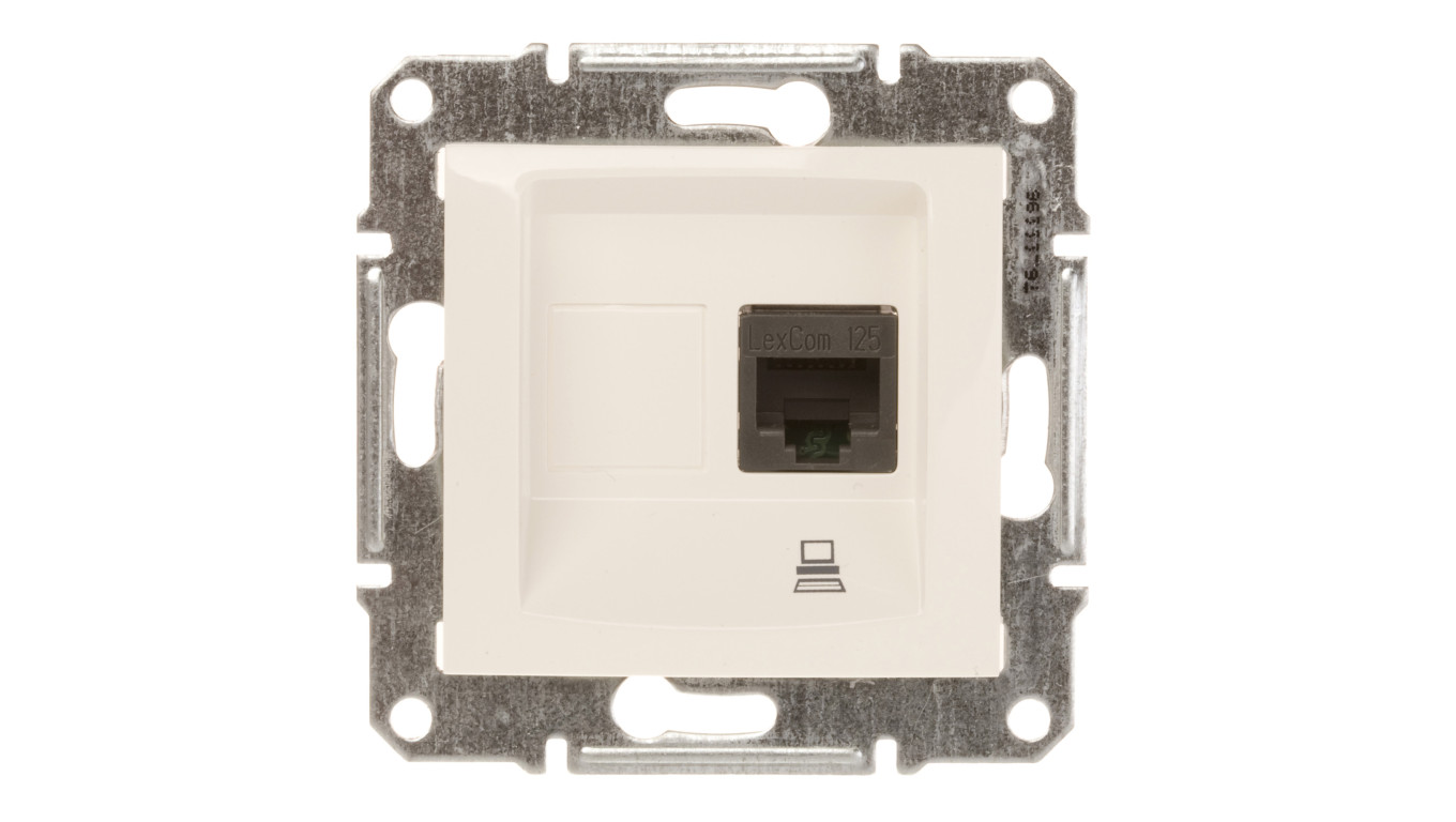 Sedna Gniazdo komputerowe pojedyncze RJ45 kat.5e UTP kremowe SDN4300123