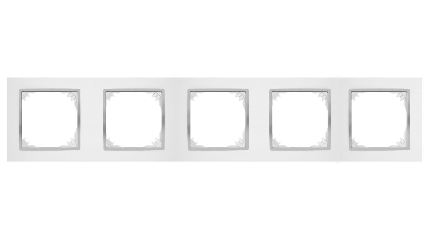 SANTRA ramka pięciokrotna IP20 biały/chrom 4175-26