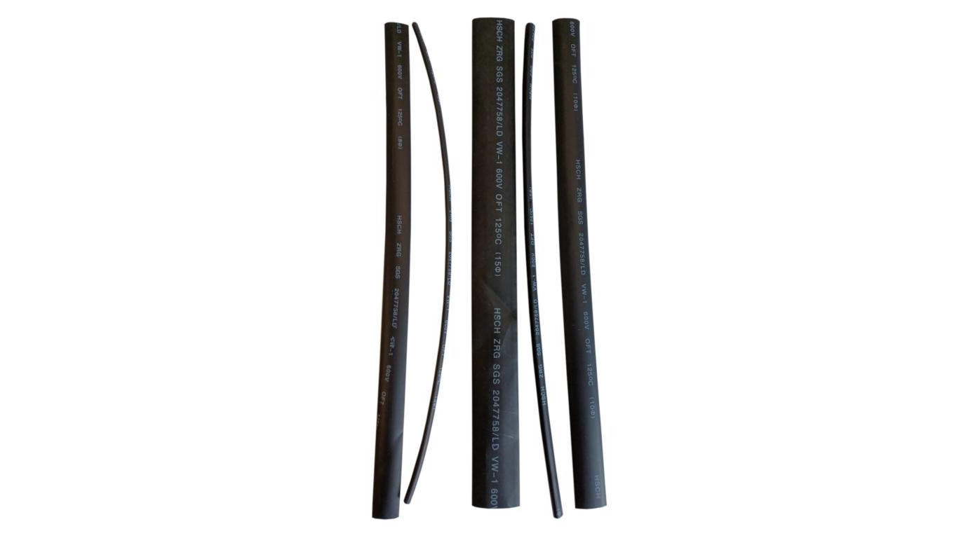 Zestaw rurek termokurczliwych, 3/5/8/10/15-25cm, czarne 08323 /5szt./