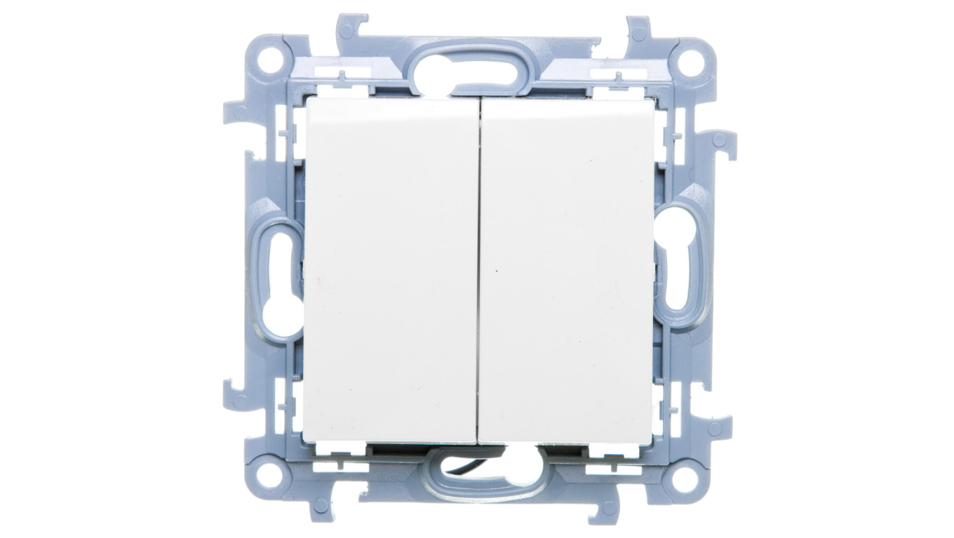 Simon 10 Łącznik świecznikowy z podświetleniem LED 10AX IP44 biały CW5BL.01/11