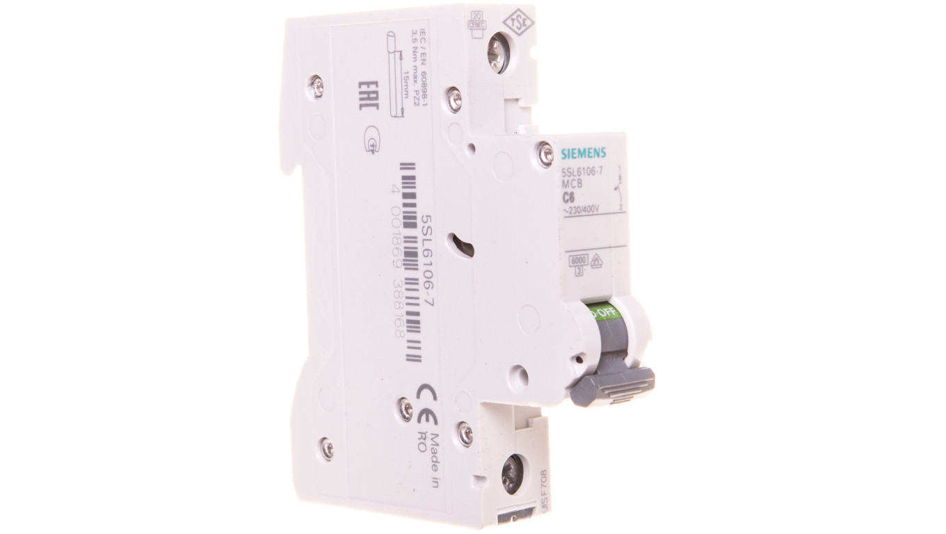 Wyłącznik nadprądowy SENTRON 5SL6 1P C 6A 6kA AC 5SL6106-7