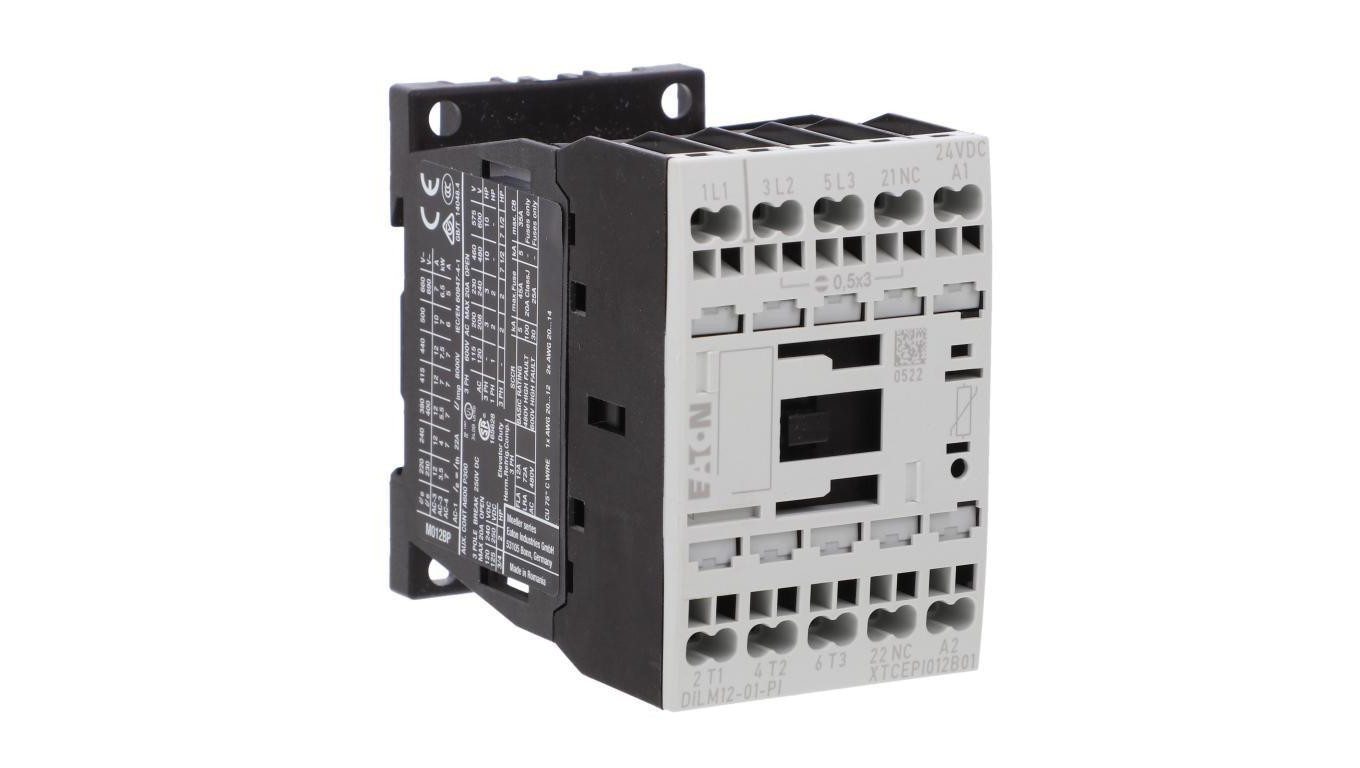 Stycznik mocy DILM12-01(24VDC)-PI DILM 3P 380 V 400 V 5.5 kW 1R 24 V DC Push-In 199248