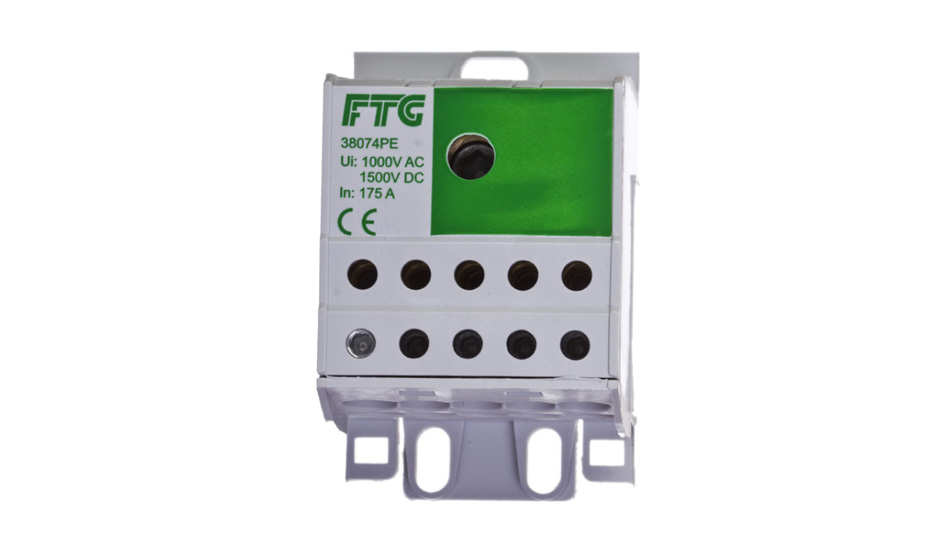 PDB zacisk 175A(Cu) 120A(Al) wew 1x16-70mm2 zewn 10x2,5-16mm zielony AUX38074PE