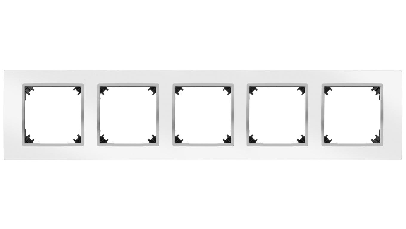 VESTRA ramka pięciokrotna IP20 biały/chrom 3875-26