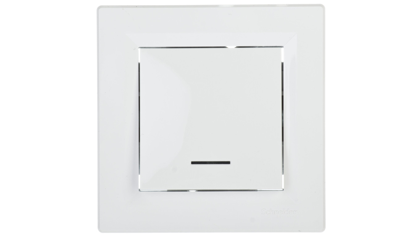 Łącznik Asfora pojedynczy z podświetleniem 16A biały z ramką EPH1430321