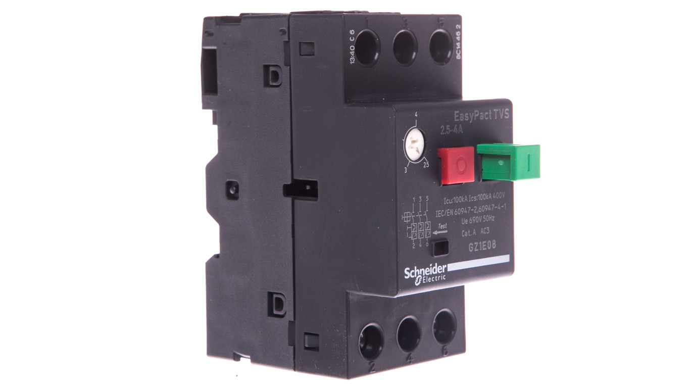 Wyłącznik silnikowy 3P 1,1kW 2,5-4A EasyTeSys Power, napęd przyciskowy, zaciski skrzynkowe GZ1E08