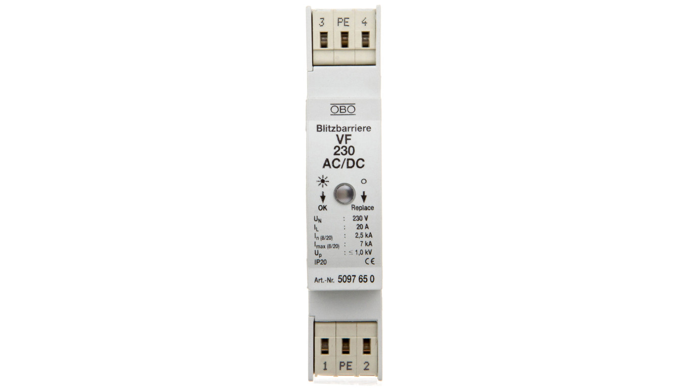 Ogranicznik przepięć dla systemów dwużyłowych 350VDC 2,5kA 1,4kV VF230-AC/DC 5097650